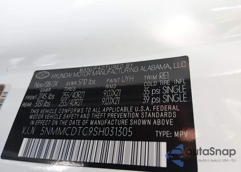 2025 Genesis Gv70 3.5T Awd Sport из США, поврежденный, VIN 5NMMCDTC9SH031305